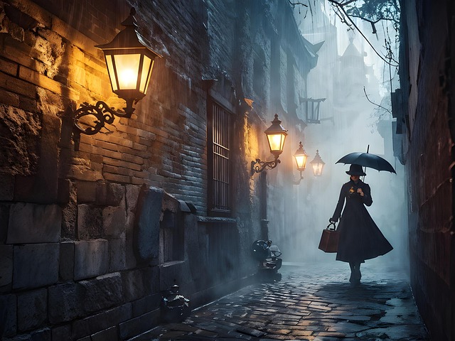 Free woman outside rain illustration