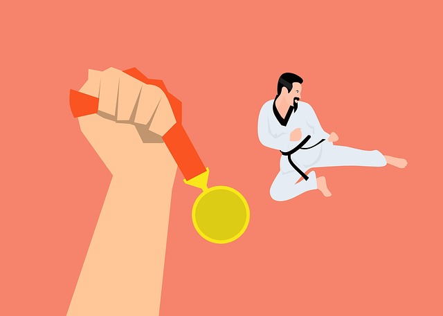 Free karate medal award illustration