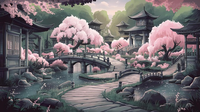 Free japanese houses architecture illustration