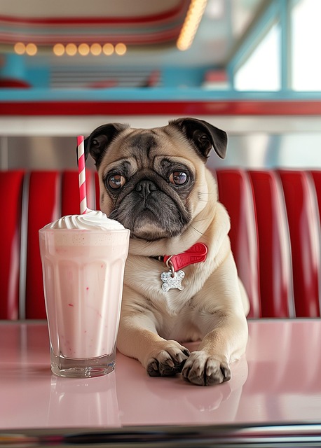 Free ai generated dog pug illustration