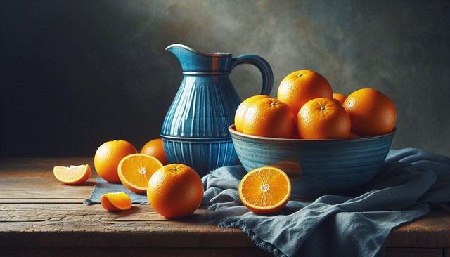 Free ai generated oranges basket illustration
