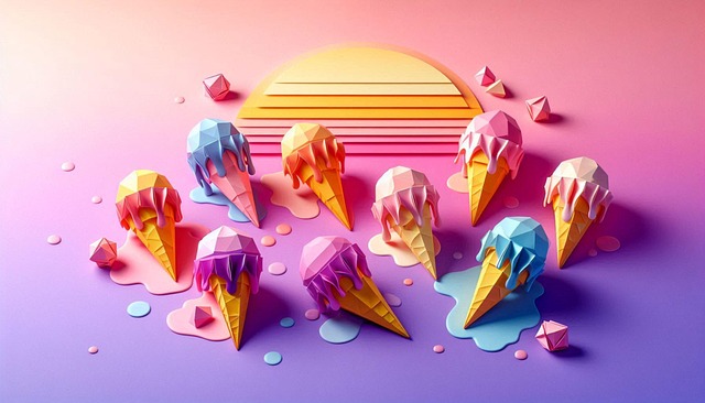 Free ai generated ice creams cones illustration