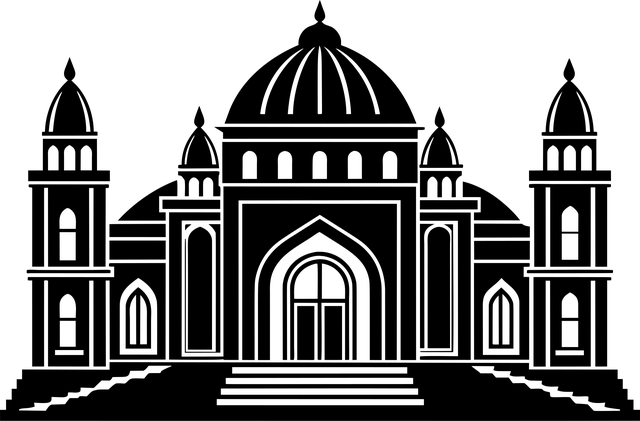 Free synagogue landscape silhouette illustration