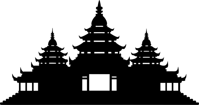 Free synagogue landscape silhouette vector