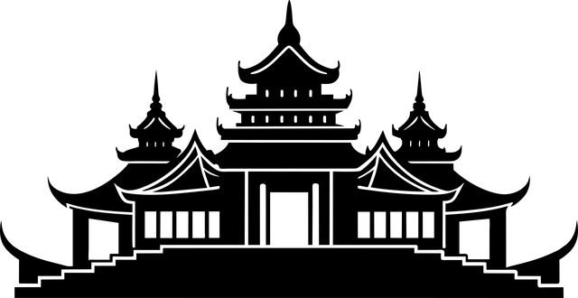 Free synagogue landscape silhouette vector