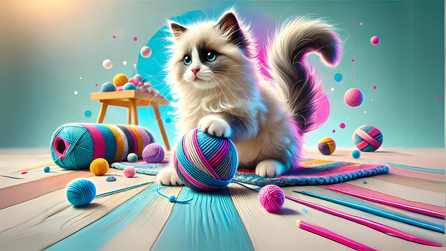 Free Ai Generated Ragdoll Kitten illustration and picture
