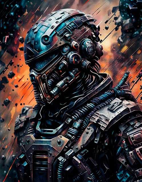 Free cyborg futuristic armor illustration