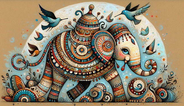 Free ai generated mosaic whimsical illustration