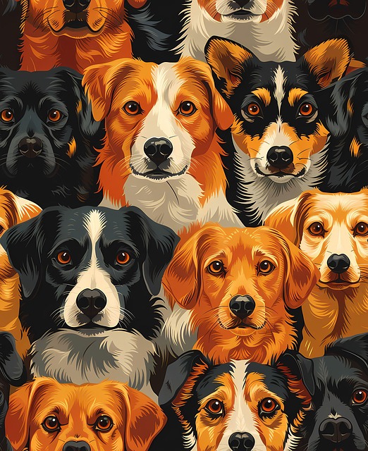 Free ai generated dogs pattern illustration