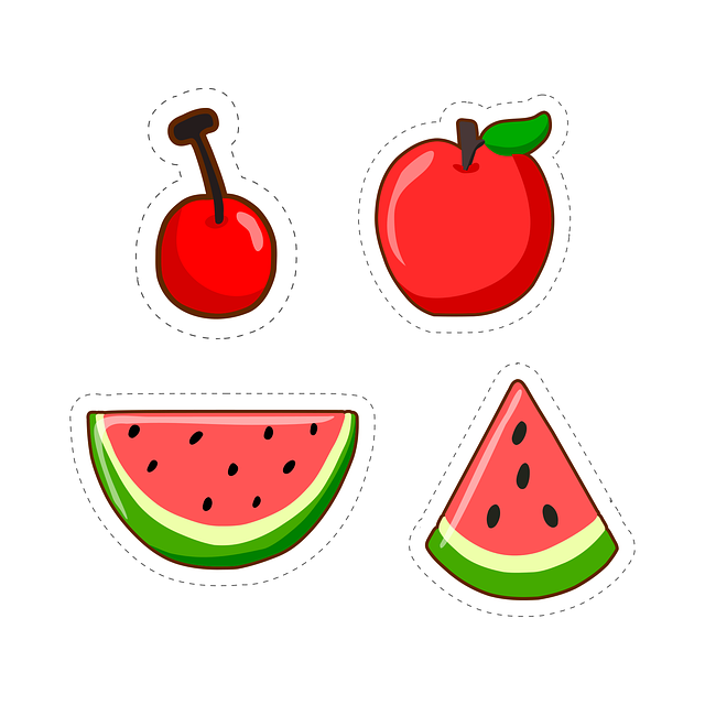 Free watermelon apple fruit vector