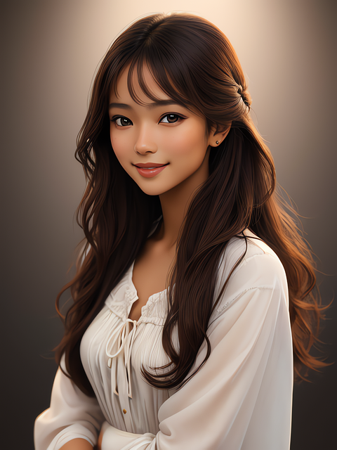 Free ai generated woman smile illustration