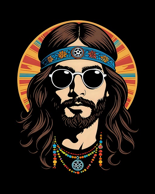 Free ai generated hippie psychedelic illustration
