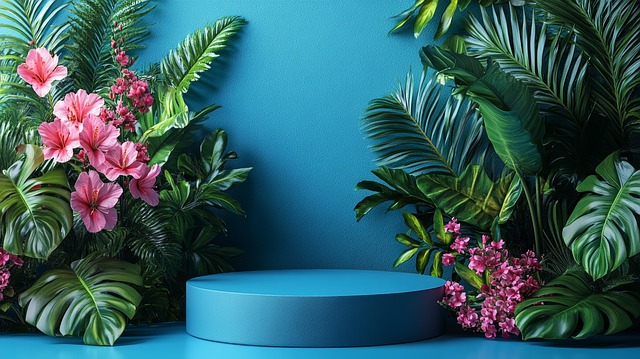 Free flowers podium product illustration