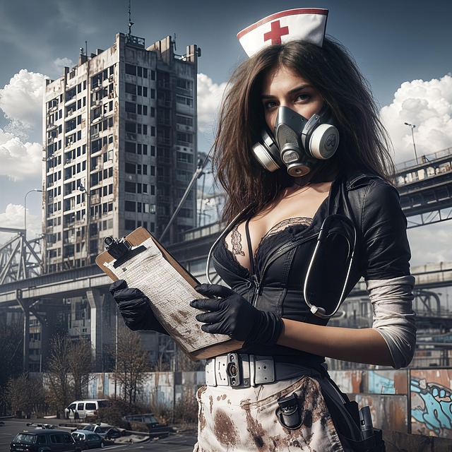 Free ai generated nurse dystopia illustration