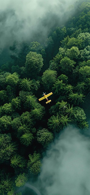 Free ai generated airplane forest illustration