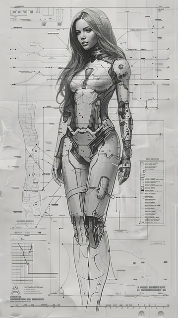 Free ai generated cyborg robot illustration