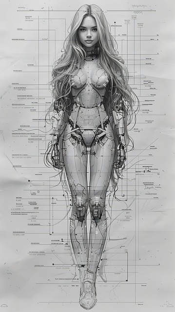 Free ai generated cyborg robot illustration