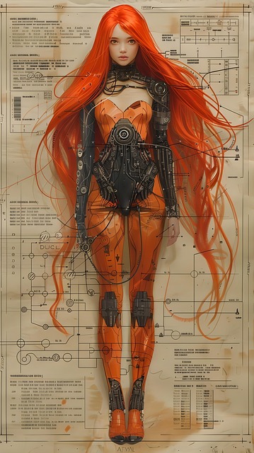 Free ai generated cyborg robot illustration