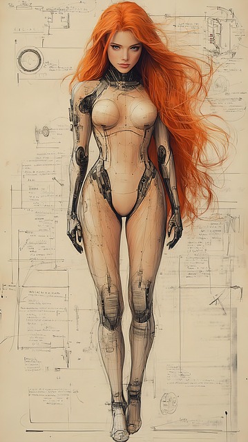 Free ai generated cyborg robot illustration