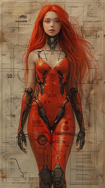 Free ai generated cyborg robot illustration