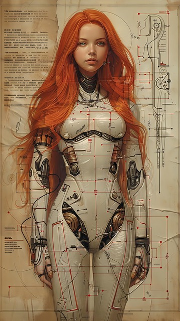 Free ai generated cyborg robot illustration