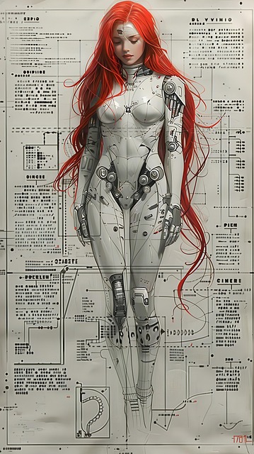 Free ai generated cyborg robot illustration