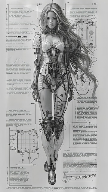 Free ai generated cyborg robot illustration