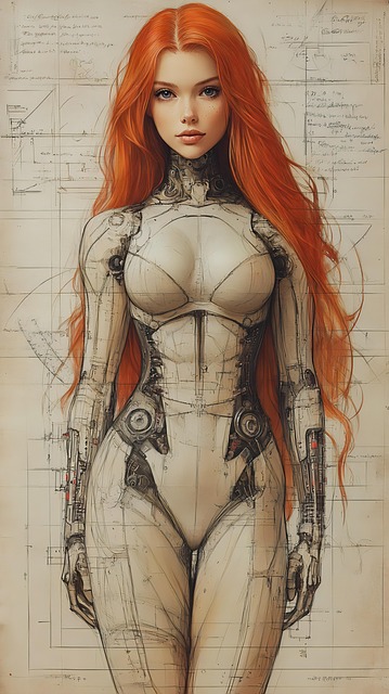 Free ai generated cyborg robot illustration