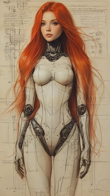 Free ai generated cyborg robot illustration