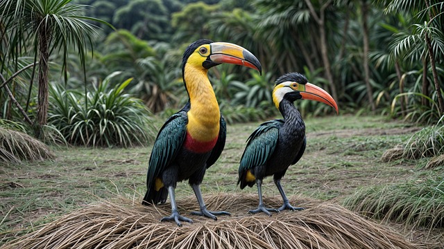 Free ai generated toucans birds illustration
