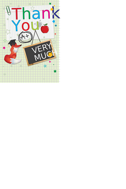 Free Teacher Thank You Card 5X7 Card vector and picture