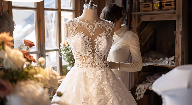 Free ai generated dressmaker wedding dress illustration