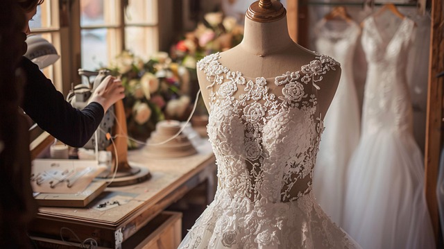 Free ai generated dressmaker wedding dress illustration