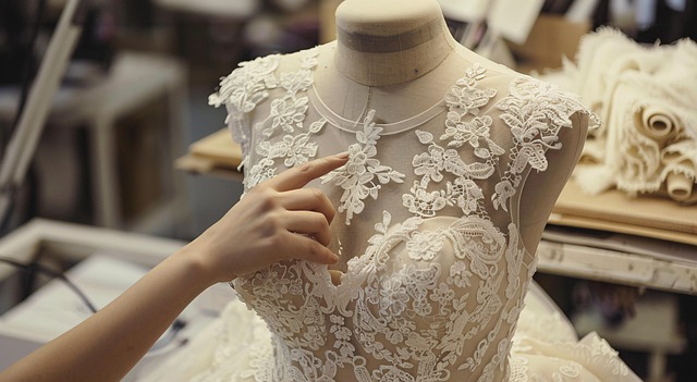 Free ai generated dressmaking wedding dress illustration