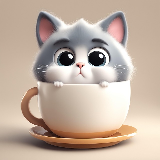 Free cutecat catincup cartooncat illustration