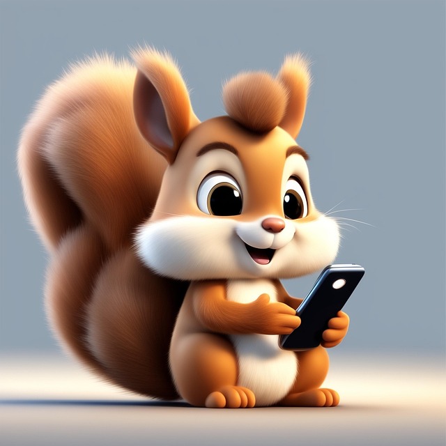 Free cutesquirrel squirrelwithphone cartoonsquirrel illustration