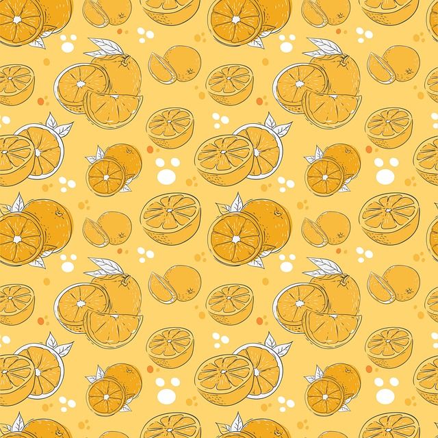 Free oranges citrus pattern illustration
