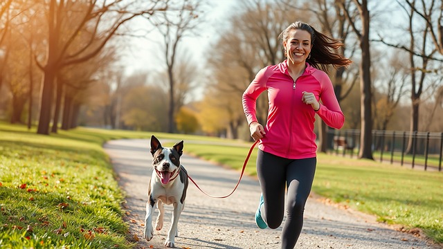 Free ai generated woman dog illustration