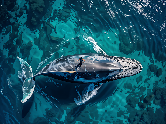 Free ai generated whale ocean illustration