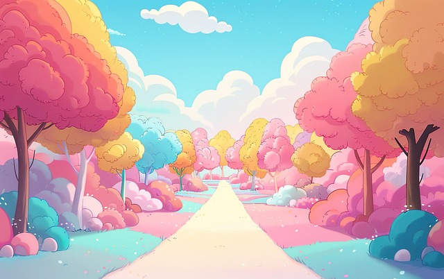 Download free HD stock image of Ai Generated Nature Free ai generated nature candy lane illustration
