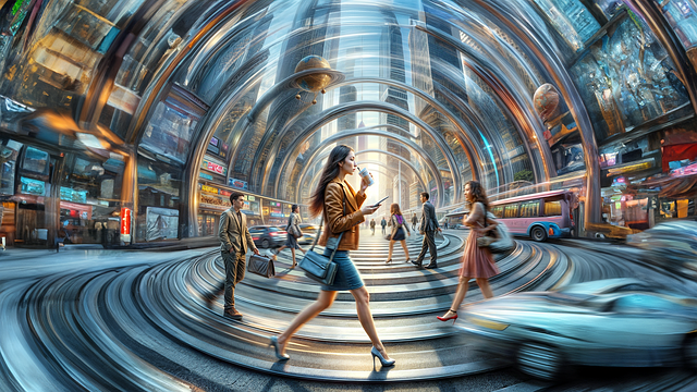 Free ai generated woman urban illustration