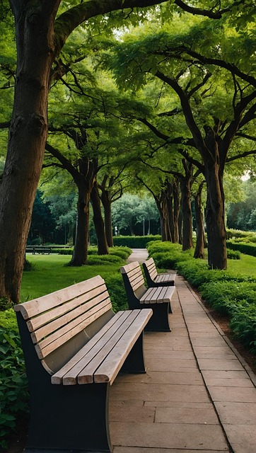 Free ai generated cemetery benches illustration