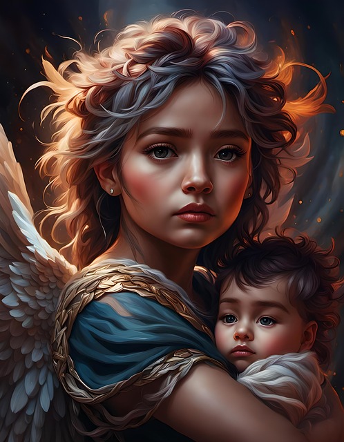 Free ai generated angel girl illustration