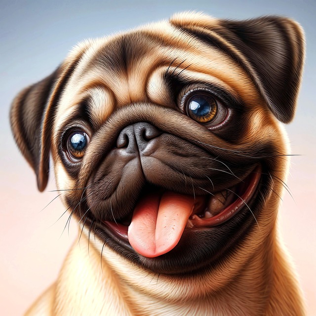Free pug dog small dog illustration