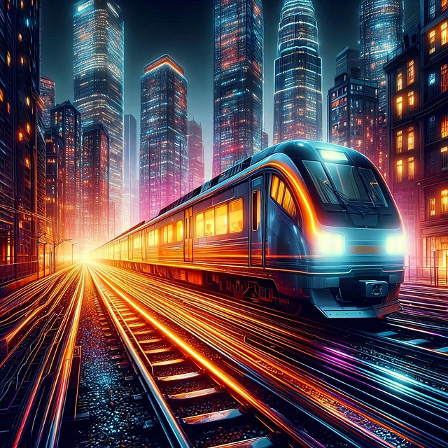 Free ai generated train motion illustration