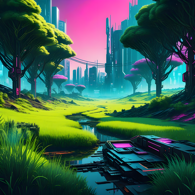 Ai Generiert, Wald, Natur, Cyberpunk