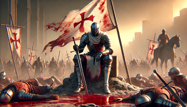 Free ai generated knight war illustration