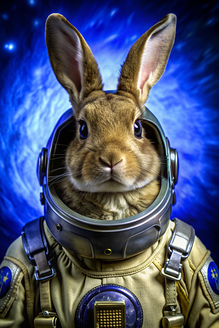 Free ai generated rabbit astronaut illustration