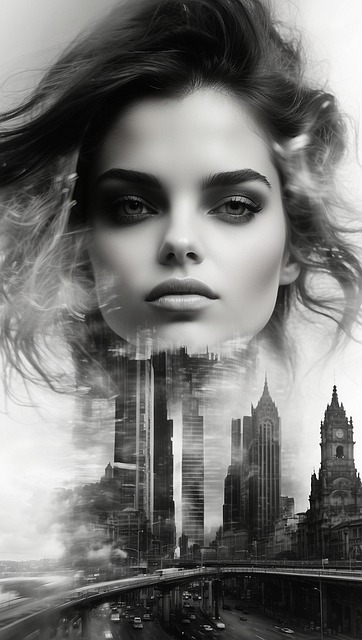 Free ai generated woman cityscape illustration