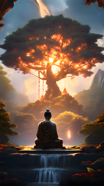 Ai Generiert, Buddha, Baum, Natur, Wald
